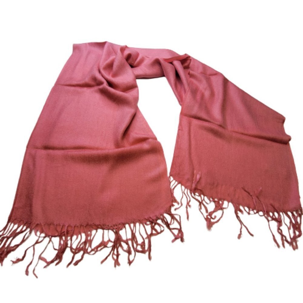 Pink Coral Scarf with tassels - NEW